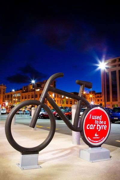 BIKERAKK &#8211; the recycled cycle rack lighting up the pavement 